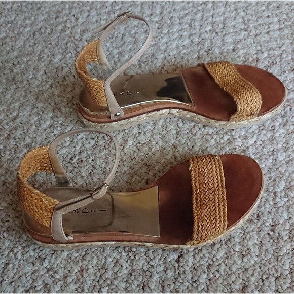 Casadei Brown Leather Ankle Strap Flat Sandals Size 37.5 - Picture 2 of 12